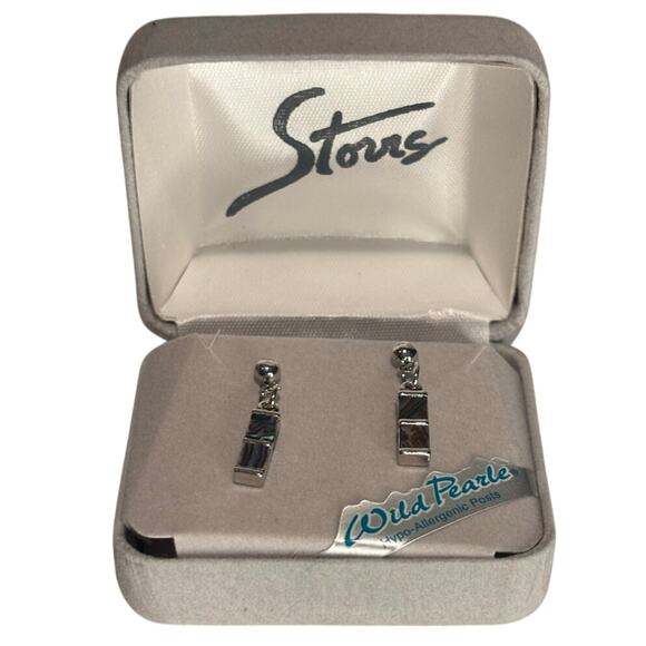 Storrs Wild Pearle Silver & Abalone Shell Earrings from Canada, EUC - Picture 3 of 3